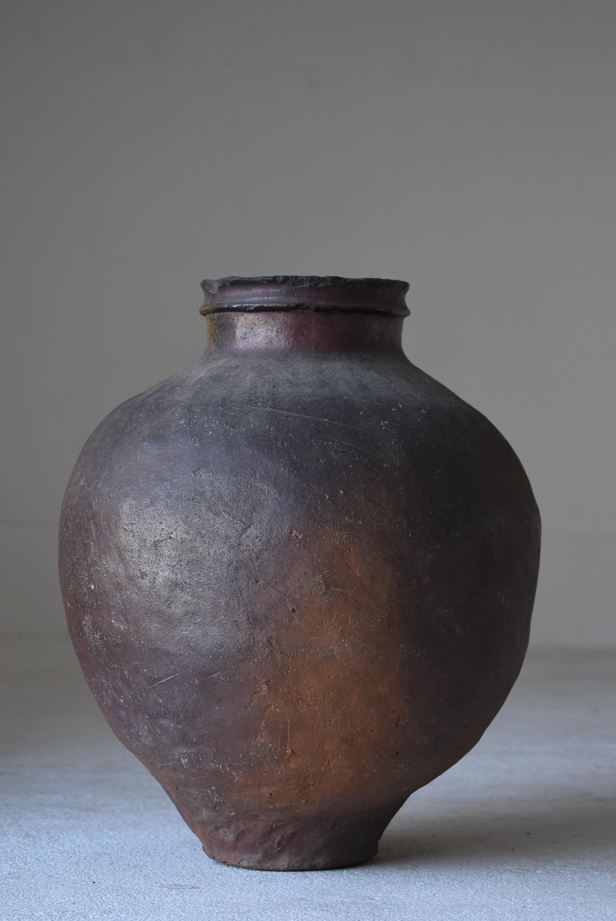 1700s-1850s Japanese Tokoname Pottery Edo Period/Tsubo Jar Vessel Vase Wabi Sabi In Good Condition In Sammu-shi, Chiba