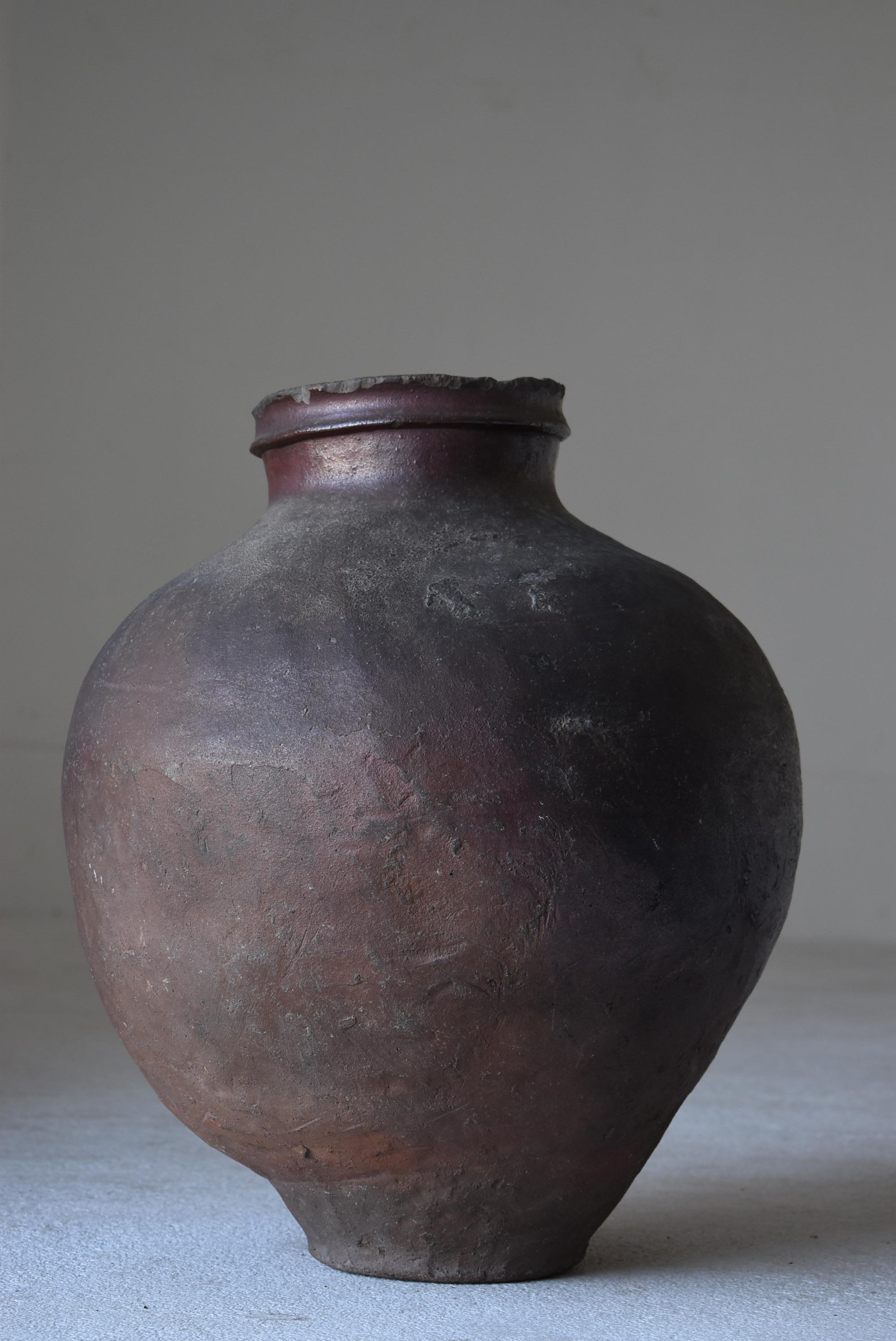 19th Century 1700s-1850s Japanese Tokoname Pottery Edo Period/Tsubo Jar Vessel Vase Wabi Sabi