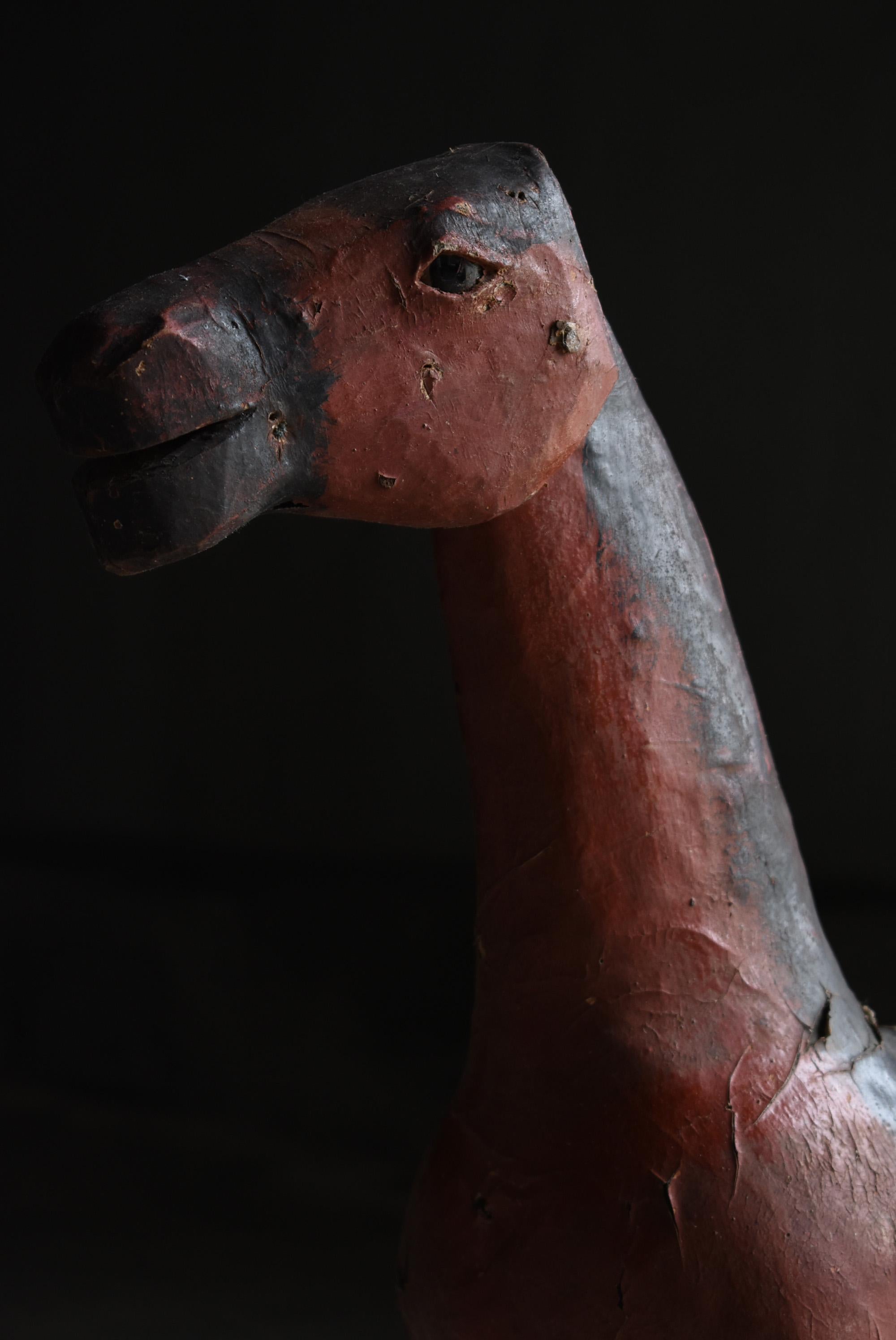 It is an old Japanese wood carving horse.

It is from the Edo period.
It is painted with lacquer.

In Japan, there has been a culture of dedicating horses to shrines for a long time.
In modern times, the culture has faded and no such wood carving