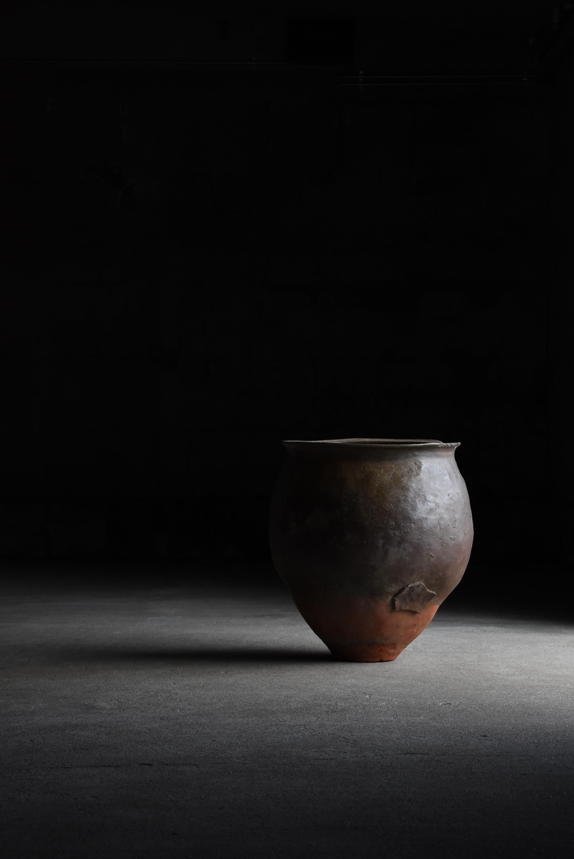 1700s-1860s Japanese Pottery Jar Edo Period Tsubo Ceramic Vase Wabisabi 1