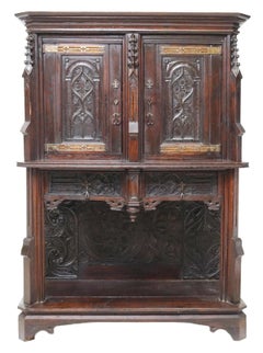 1700s Antique Cupboard, French Gothic Revival, Carved, Credence Cupboard!!