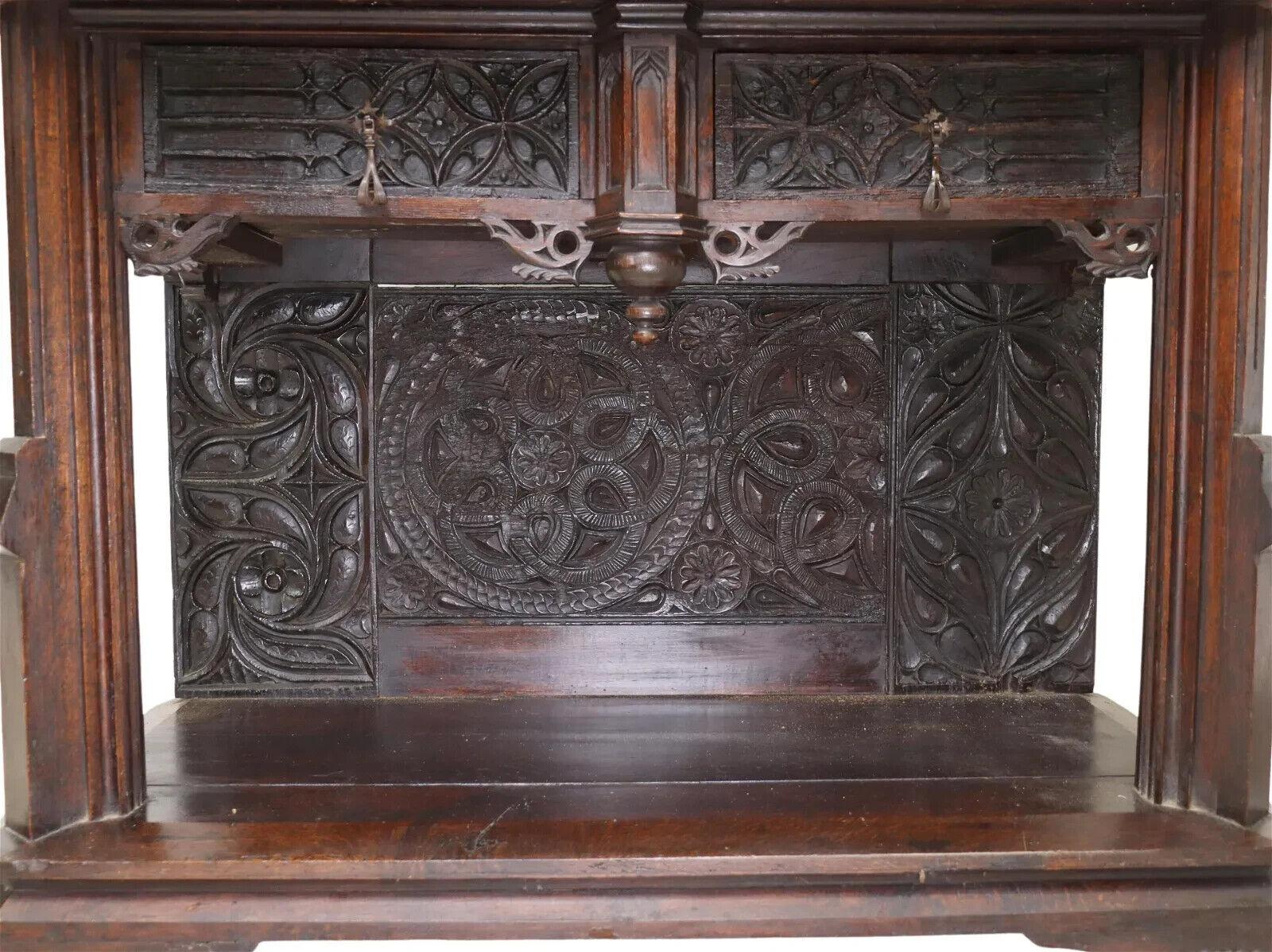 1700s Antique Cupboard, French Gothic Revival, Carved, Credence Cupboard!! In Good Condition In Austin, TX