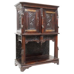 1700s Antique Cupboard, French Gothic Revival, Carved, Credence Cupboard!!