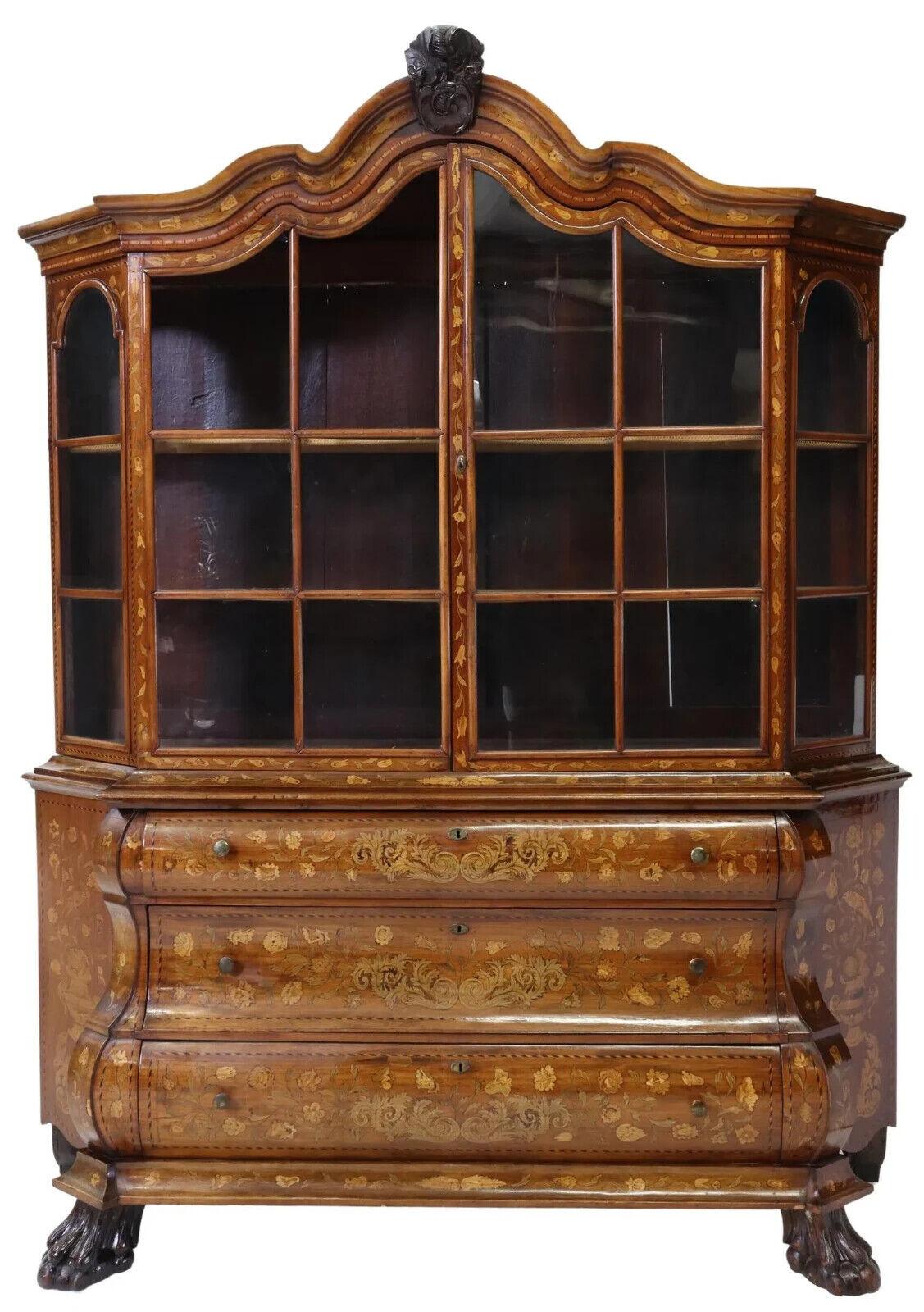 Gorgeous Antique Vitrine On Chest, Dutch Marquetry, Inlaid, Display, 18th C., 1700s!!

Dutch marquetry inlaid vitrine on chest, approximately 92