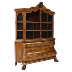 1700s Used Dutch Marquetry, Inlaid, Display Vitrine on Chest!!
