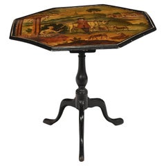 1700's Antique George III Style, Paint Decorated, OctagonalTea, Tilt Top Table!!