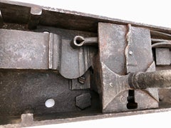 1700s French Hand-Wrought Box Shaped Lock with Its Forged Key, Louis XVI