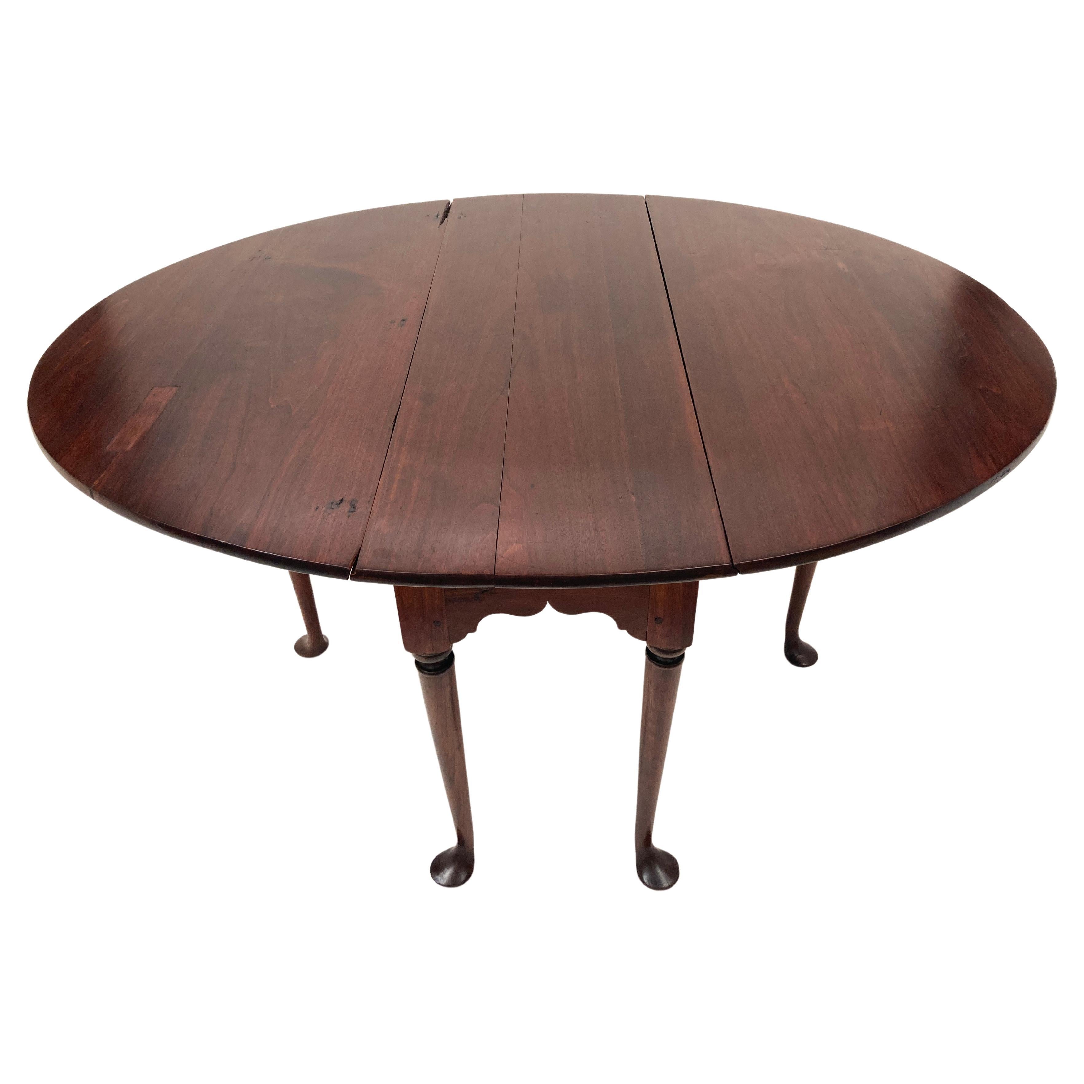 1700’s Kentucky Mahogany Drop Leaf Dining Table With Gate-Legs