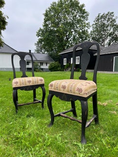 Chaise en pin de style rococo d'un fermier norvégien des années 1700