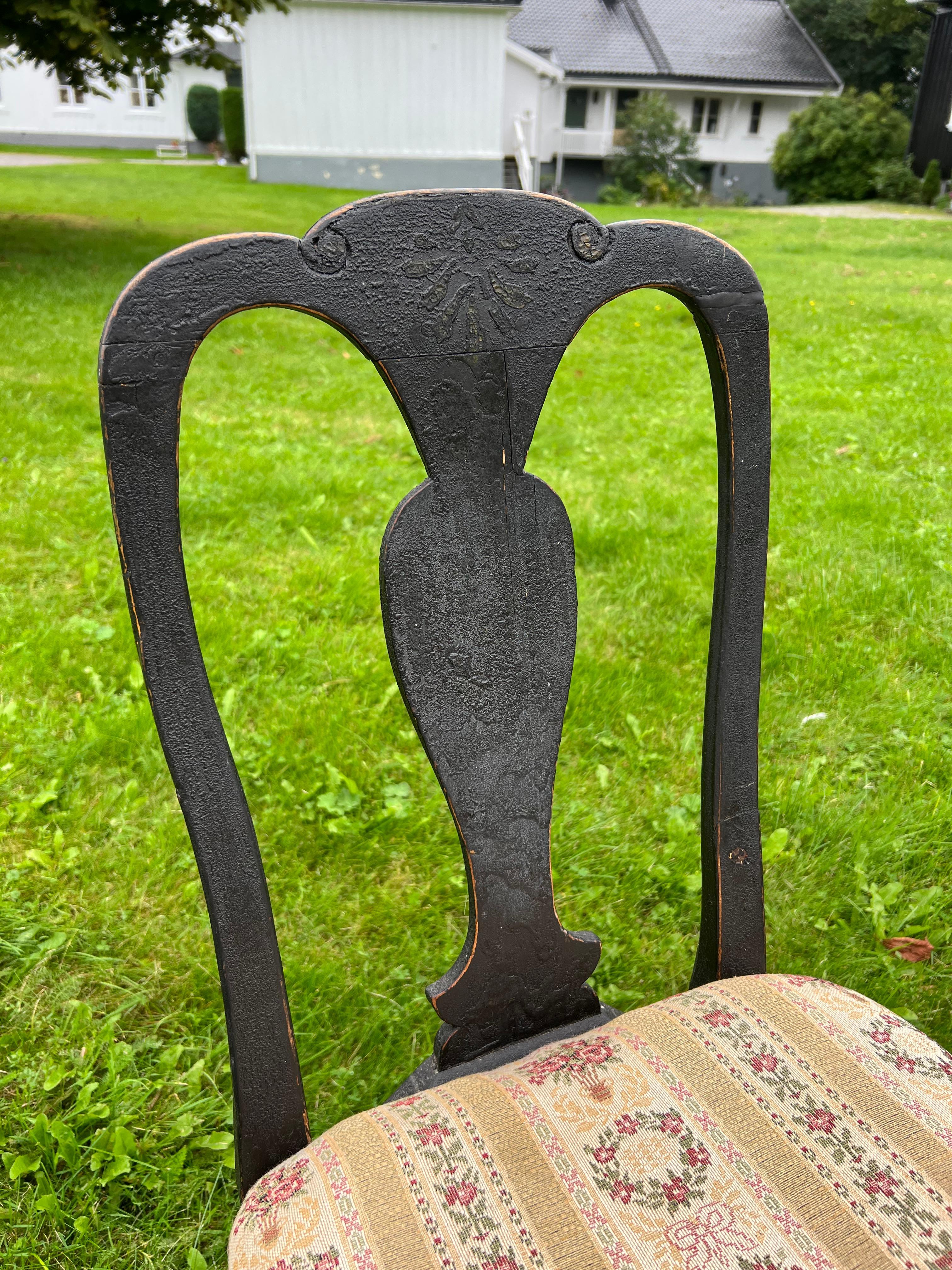 Sedia in pino del 1700 in stile rococò del contadino norvegese in vendita 1