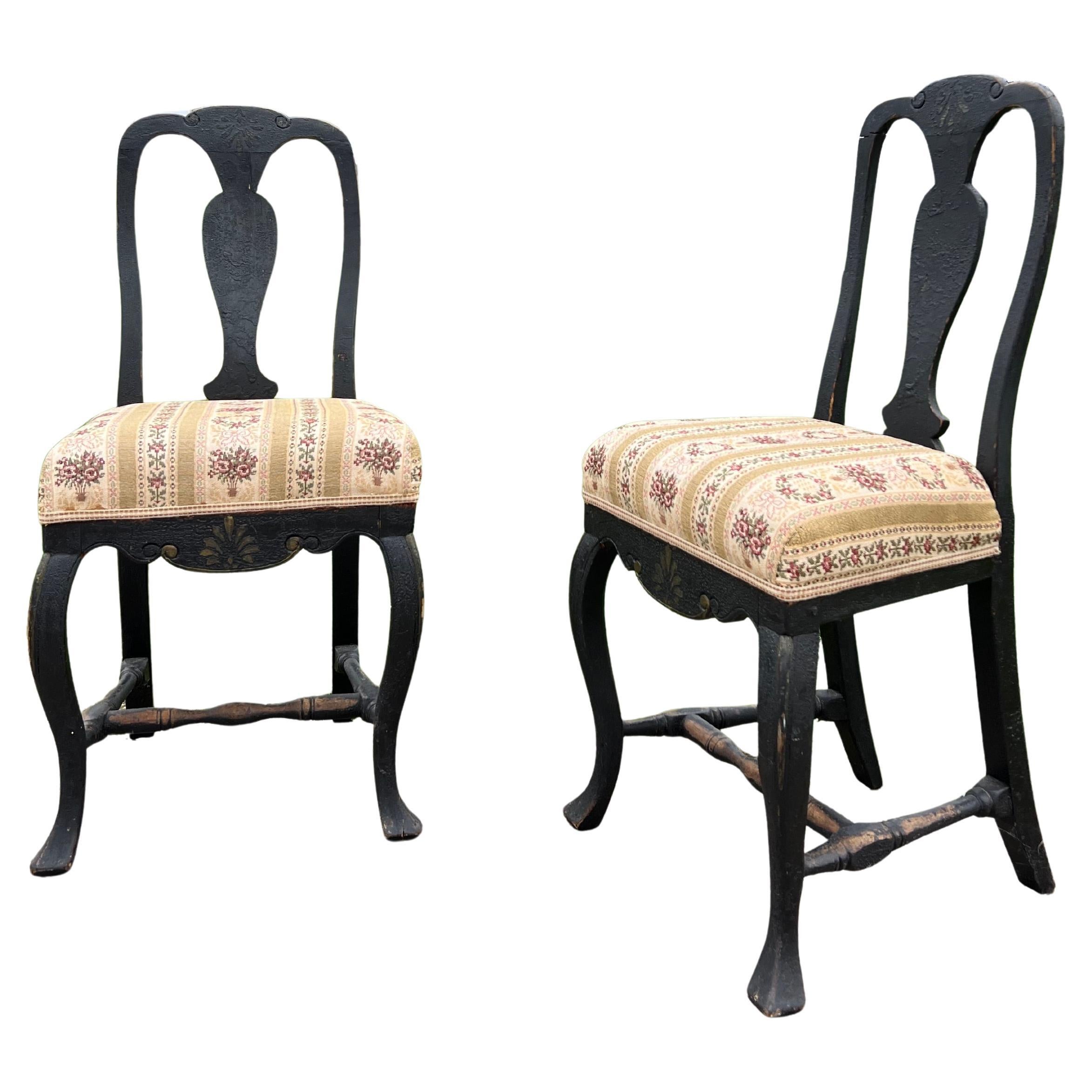 1700s Norwegian Farmer Rococo Style Pine Chair