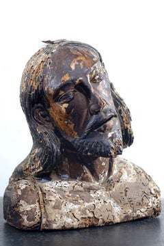 Figura religiosa de 1700 con pátina pesada