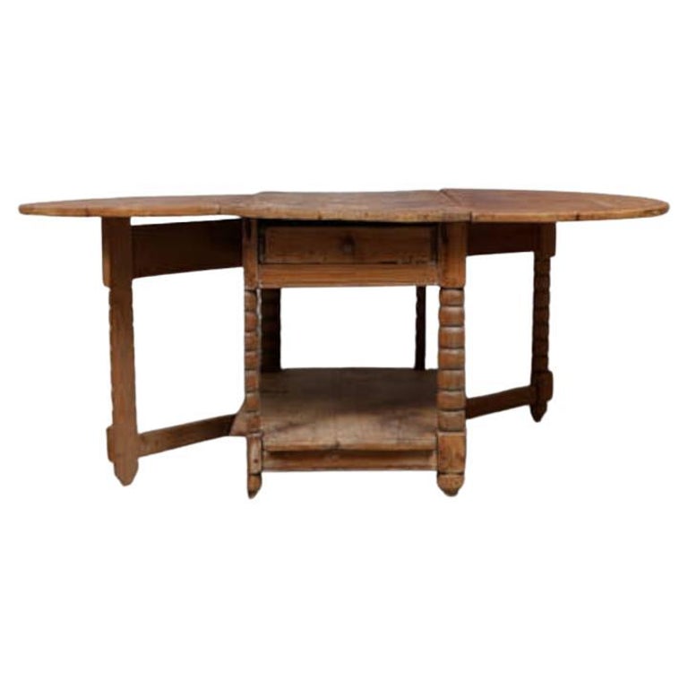 1700s Swedish Pine Gateleg Table For Sale at 1stDibs