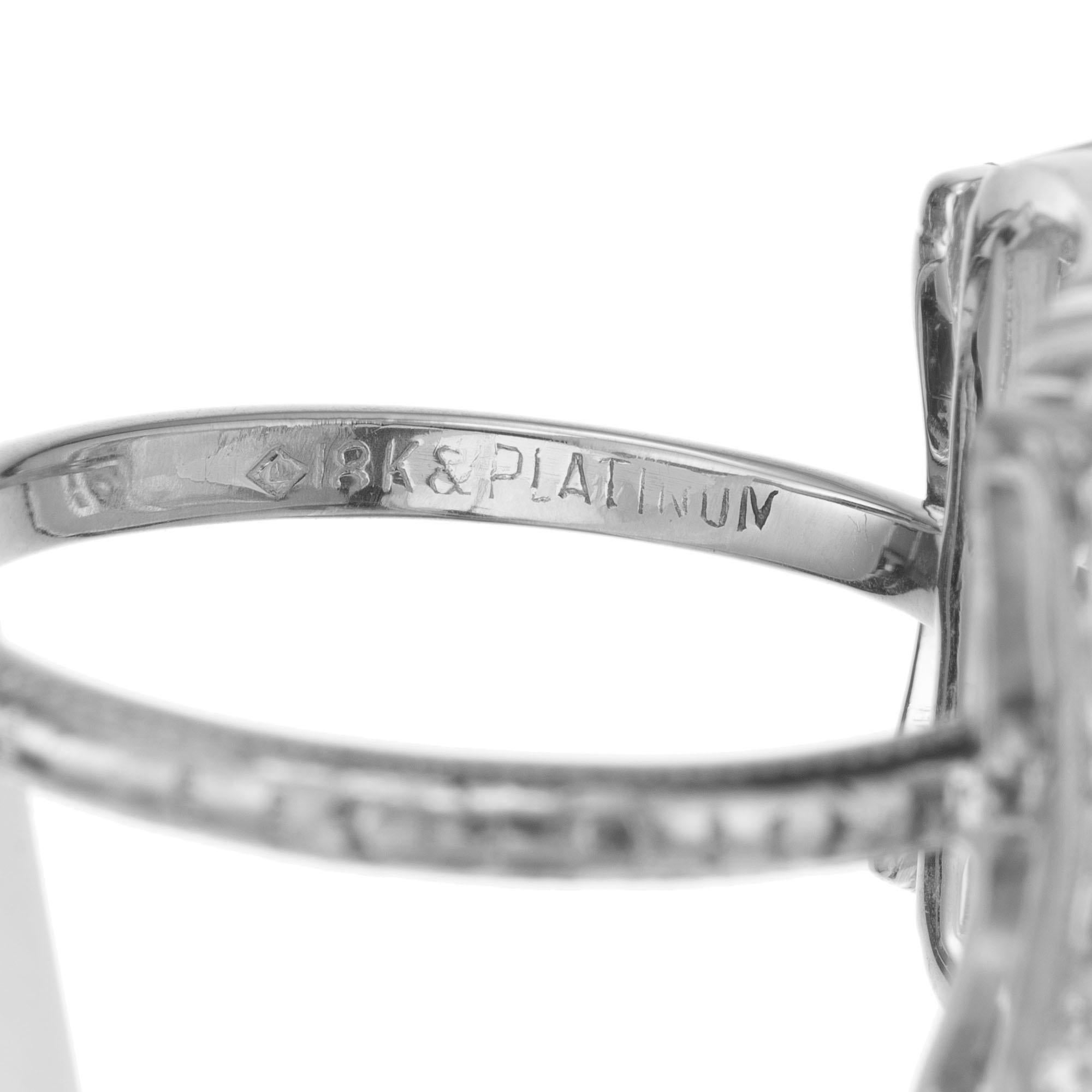 Women's 17.01 Carat Kunzite Diamond Platinum Gold Art Deco Cocktail Ring For Sale