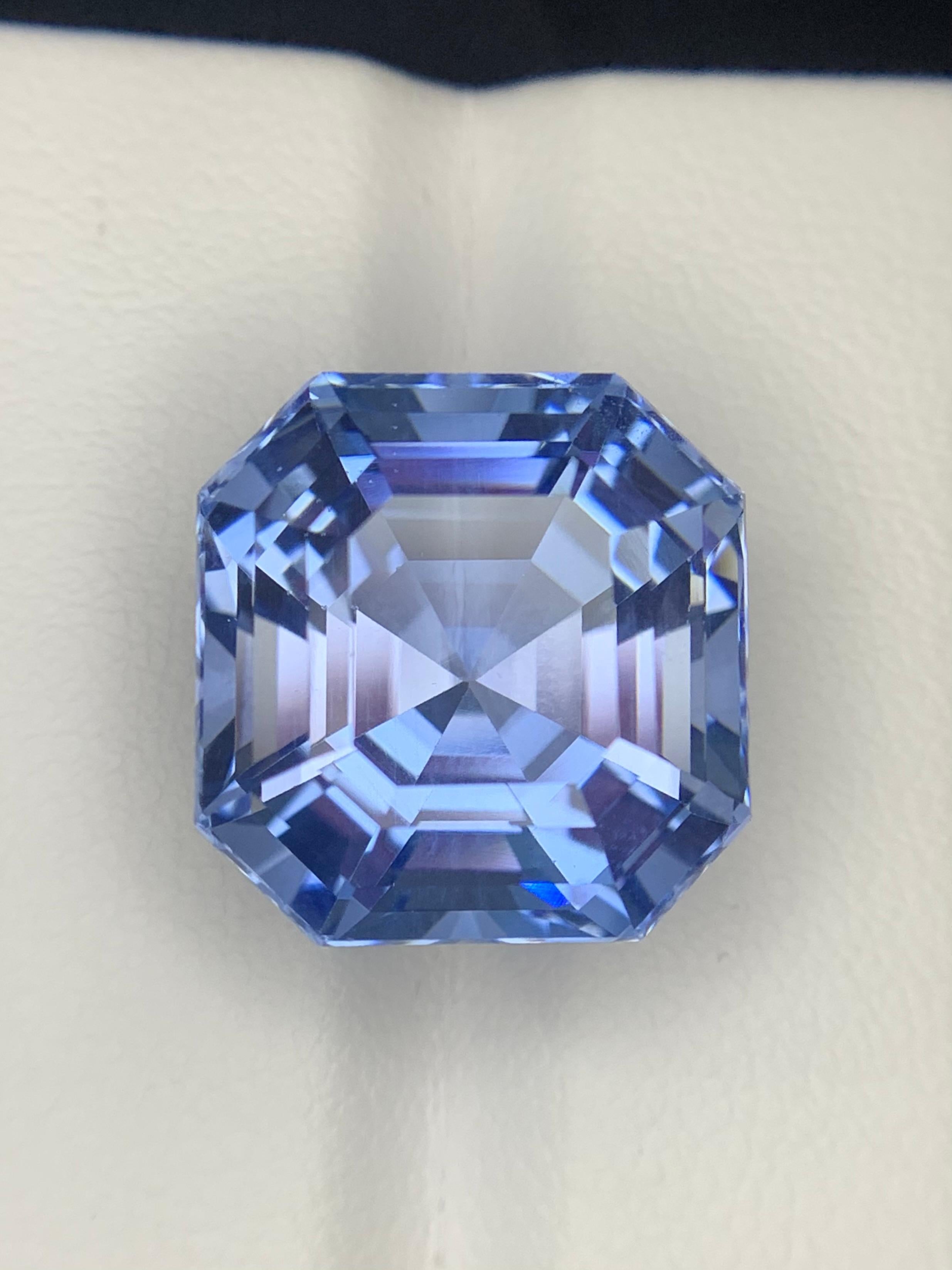 17.01 Carats Certified Natural Aquamarine Goshenite Gemstone Asscher Cut In New Condition For Sale In Brisbane, AU