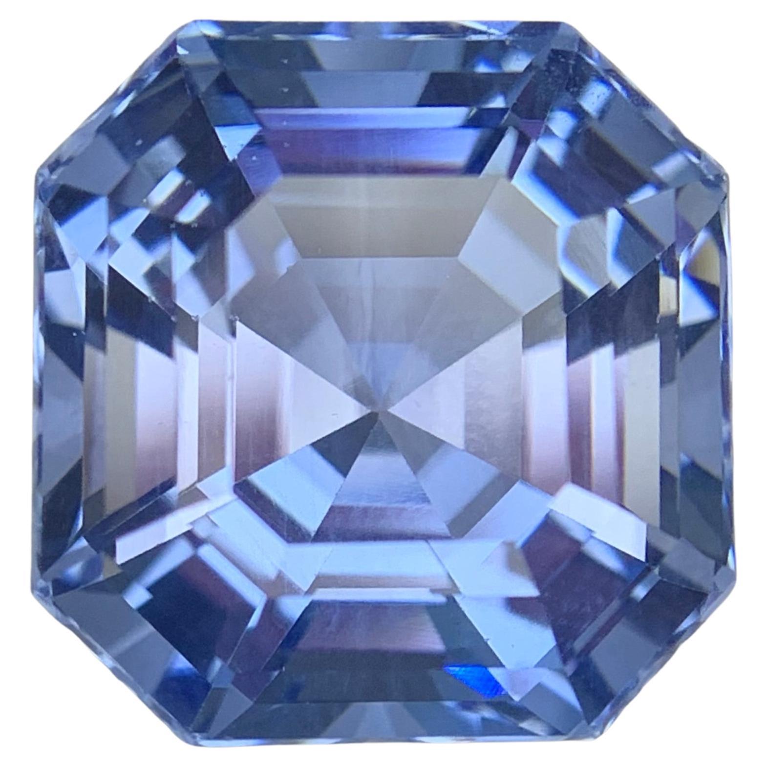 17.01 Carats Certified Natural Aquamarine Goshenite Gemstone Asscher Cut (Aigue-marine certifiée naturelle, pierre précieuse de Goshenite)