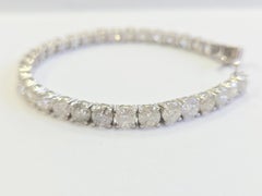 SVENDITA DI UNA SETTIMANA, bracciale tennis con diamanti naturali da 17,03 carati in oro bianco 14K