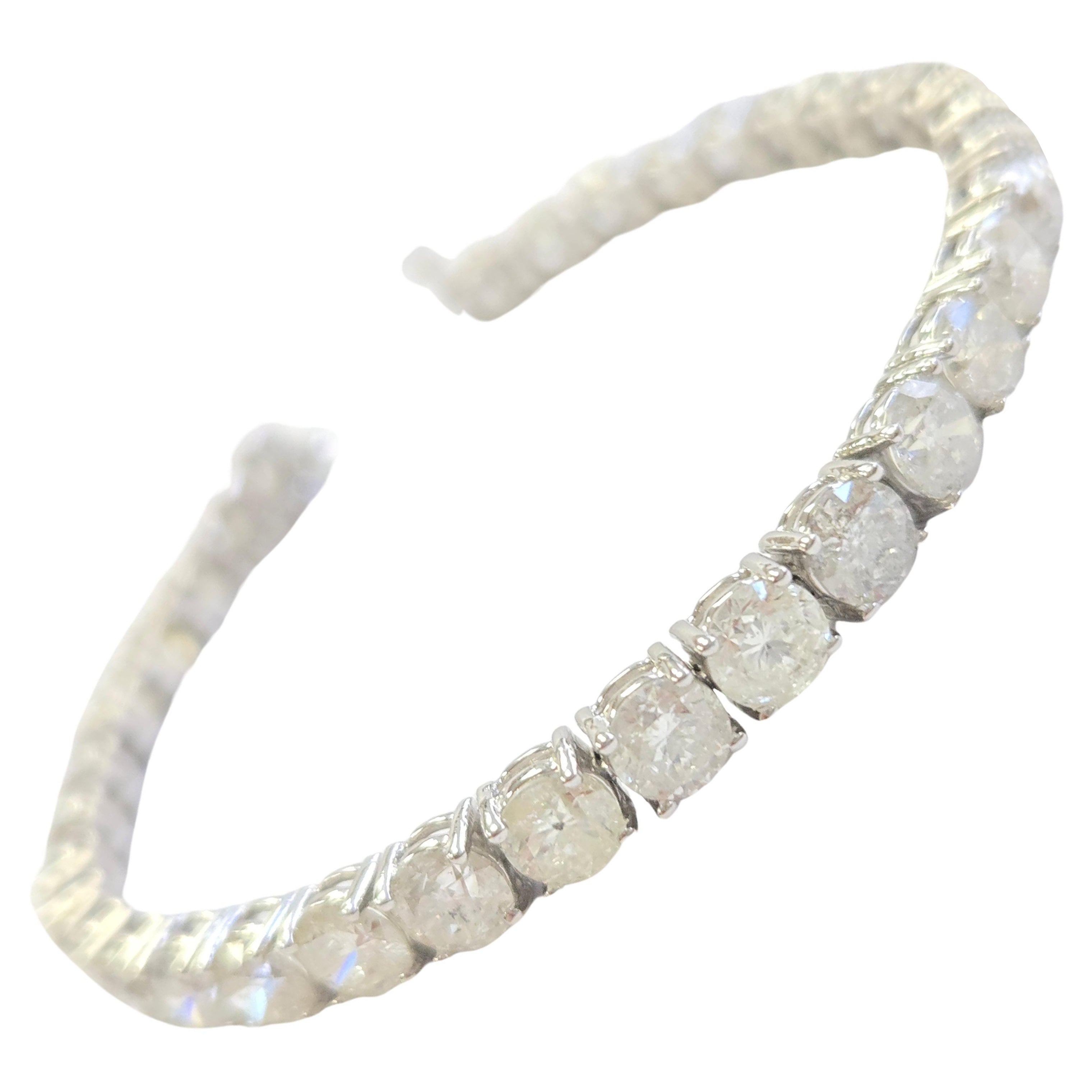TRADE PRICING, 17.03 Carat Natural Diamond Tennis Bracelet 14K White Gold