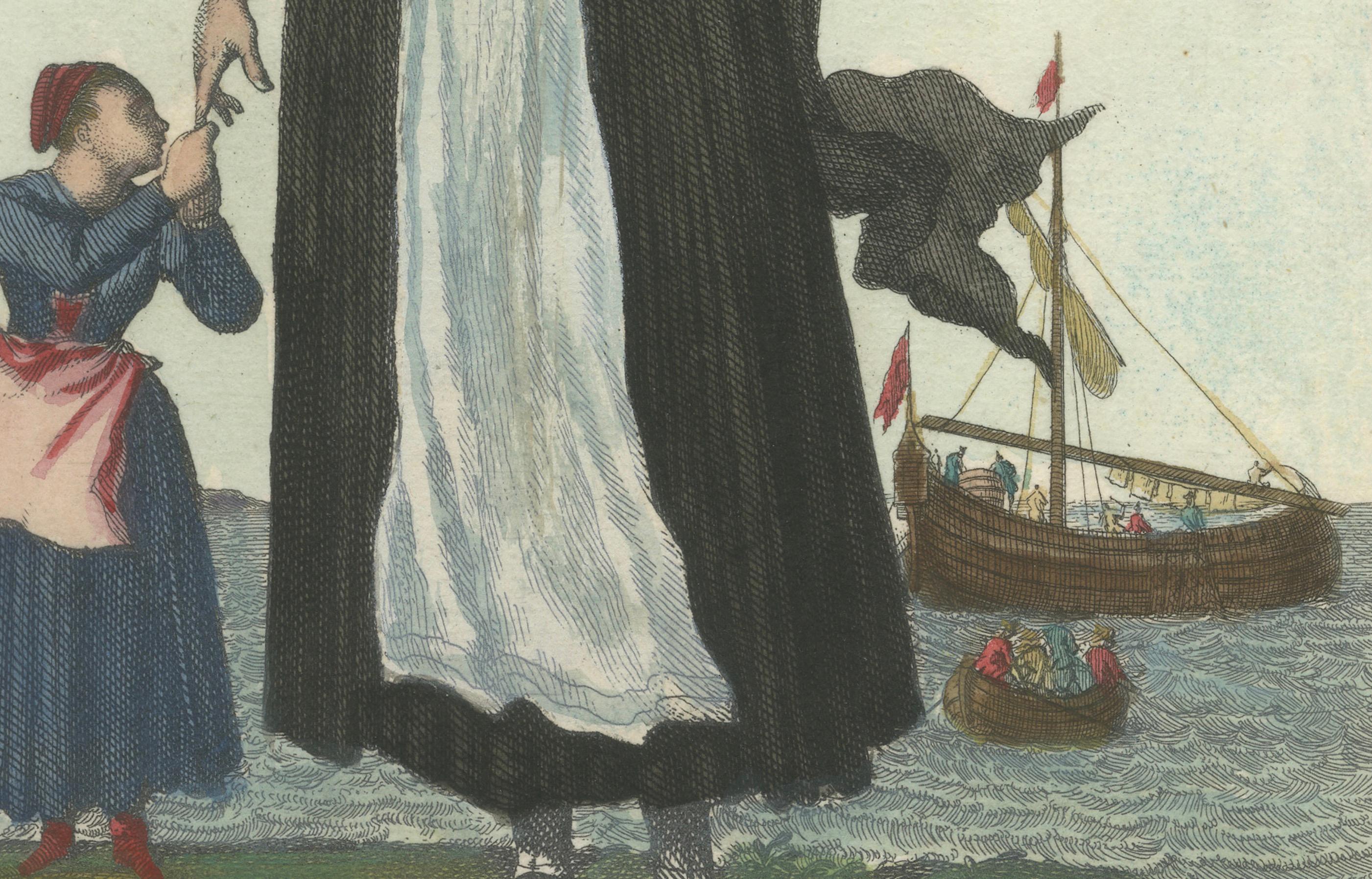 1703 Kupferstich einer niederländischen Seemannsfrau in Tracht (Frühes 18. Jahrhundert) im Angebot