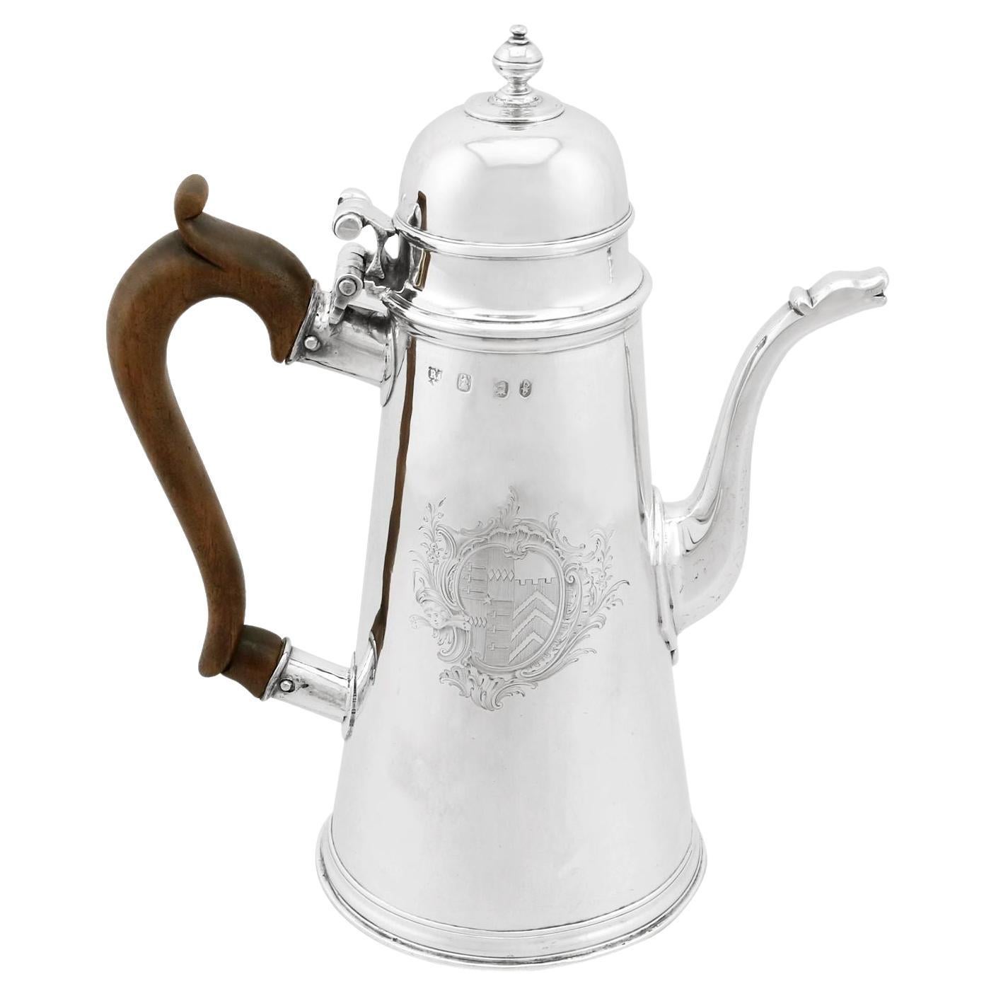 1705 Chocolatera de plata Britannia Standard