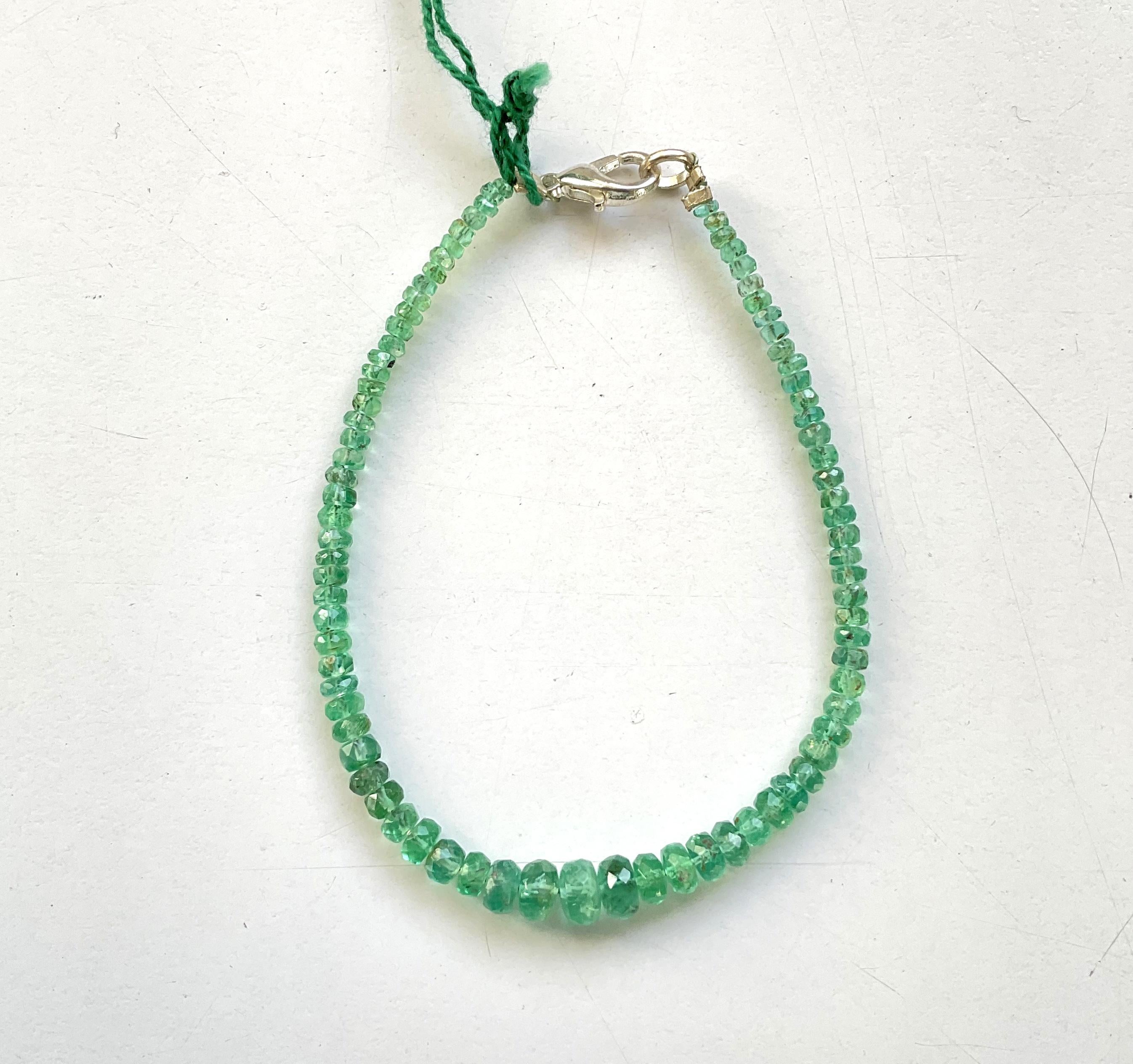 17,05 Karat Panjshir Smaragd Facettierte Perlen für feinen Schmuck Natürlicher Edelstein (Art déco) im Angebot