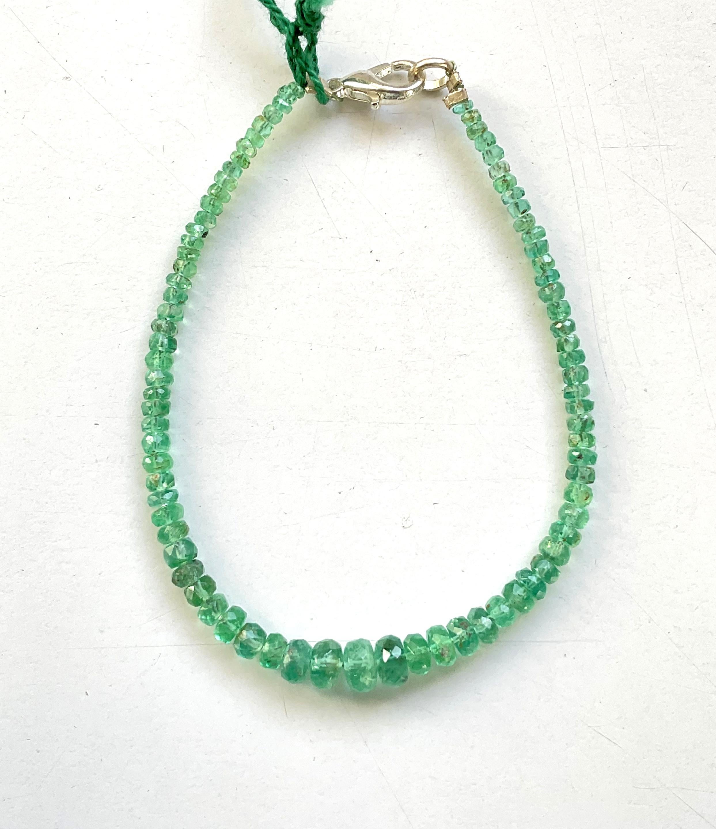 17.05 Carats Panjshir Emerald Faceted Beads For Fine Jewelry Natural Gemstone In New Condition For Sale In Jaipur, RJ