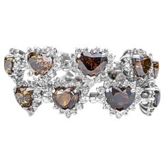 NESSUNA RISERVA - Bracciale in oro bianco 14k con 17,07 carati di diamanti fantasia e 2,60 carati di diamanti