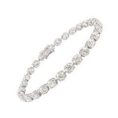 Brazalete de tenis con diamantes naturales talla brillante de 17,09 quilates y oro blanco de 18 quilates
