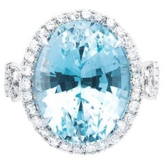 17,09 Karat Aquamarin-Diamant-Cocktailring