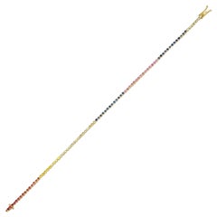 1.70ct Dainty Rainbow Sapphire Tennis Bracelet