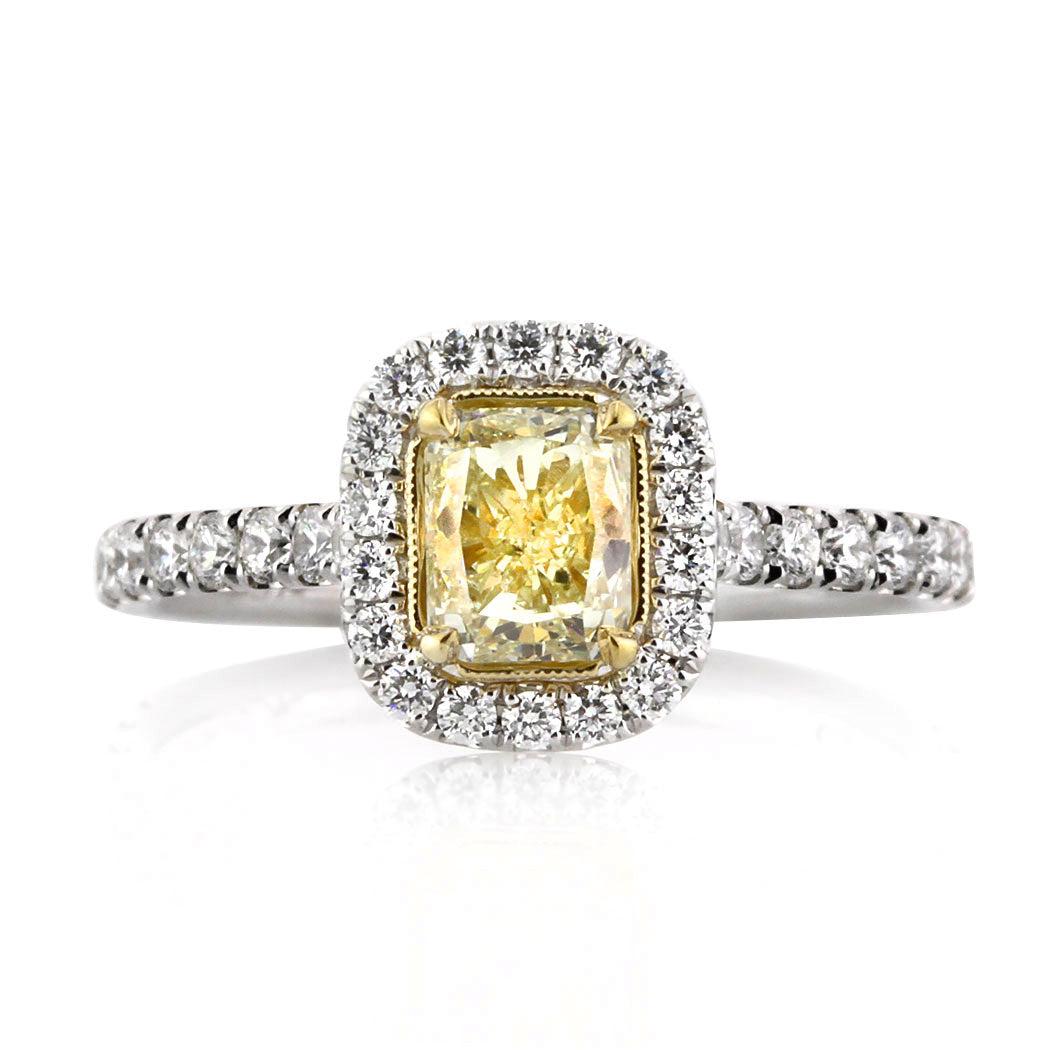 1.70ct Fancy Intense Yellow Radiant Cut Diamond Engagement Ring