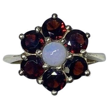 1.70ct Garnet opal engagement ring in 9ct yellow gold. For Sale