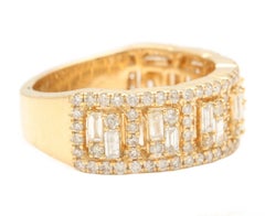 Anello da uomo con diamante naturale da 1,70 carati in oro giallo massiccio 14K