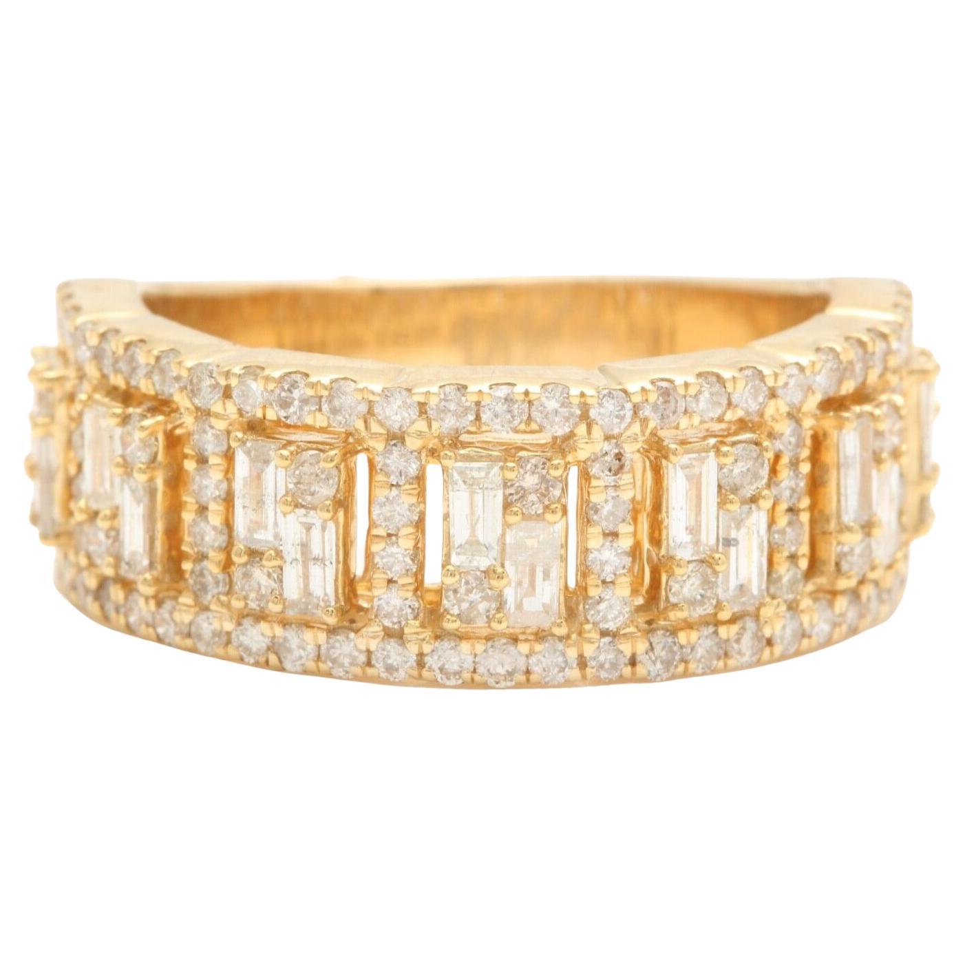 1.70ct Natural Diamond 14K Solid Yellow Gold Men's Ring For Sale