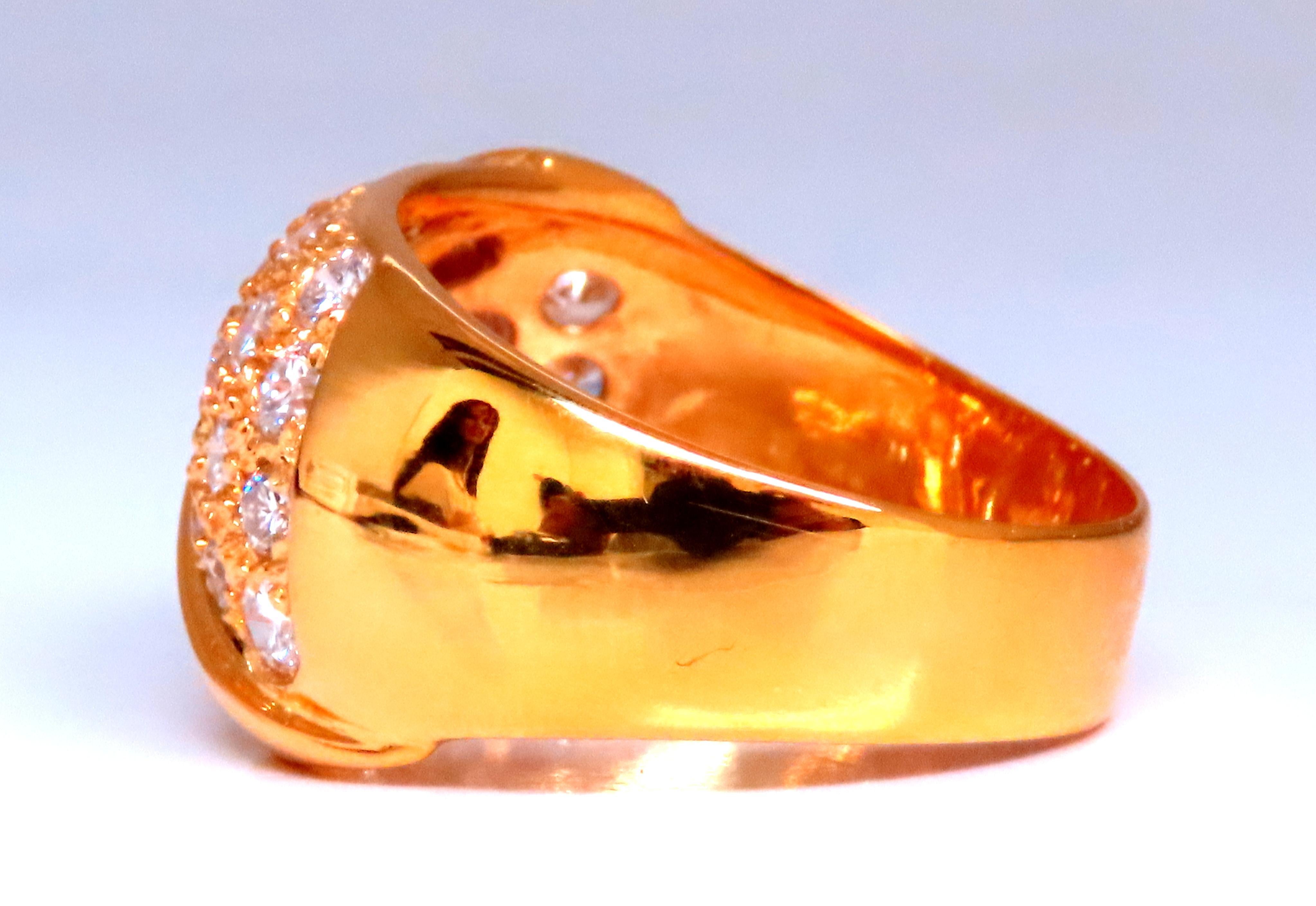 Neoclassical 1.70ct Natural Diamonds Round & Baguette Dome Band 18kt gold 12419 For Sale