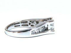 1.70ct Natural Princess & Round Cut Diamonds Ring 14kt. Solitaire Illusion