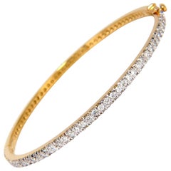 1.70ct natural round diamonds bangle bracelet g/vs 14kt eternity bead set