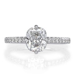 1.70ct Old Mine Cut Diamond Engagement Ring