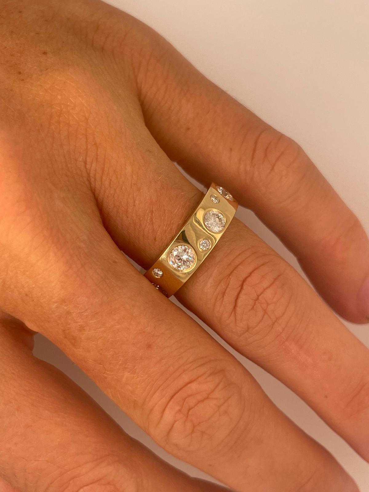 For Sale:  1.70ct Polka Dot Diamond band in 18k yellow gold /rose or white Fully set  13