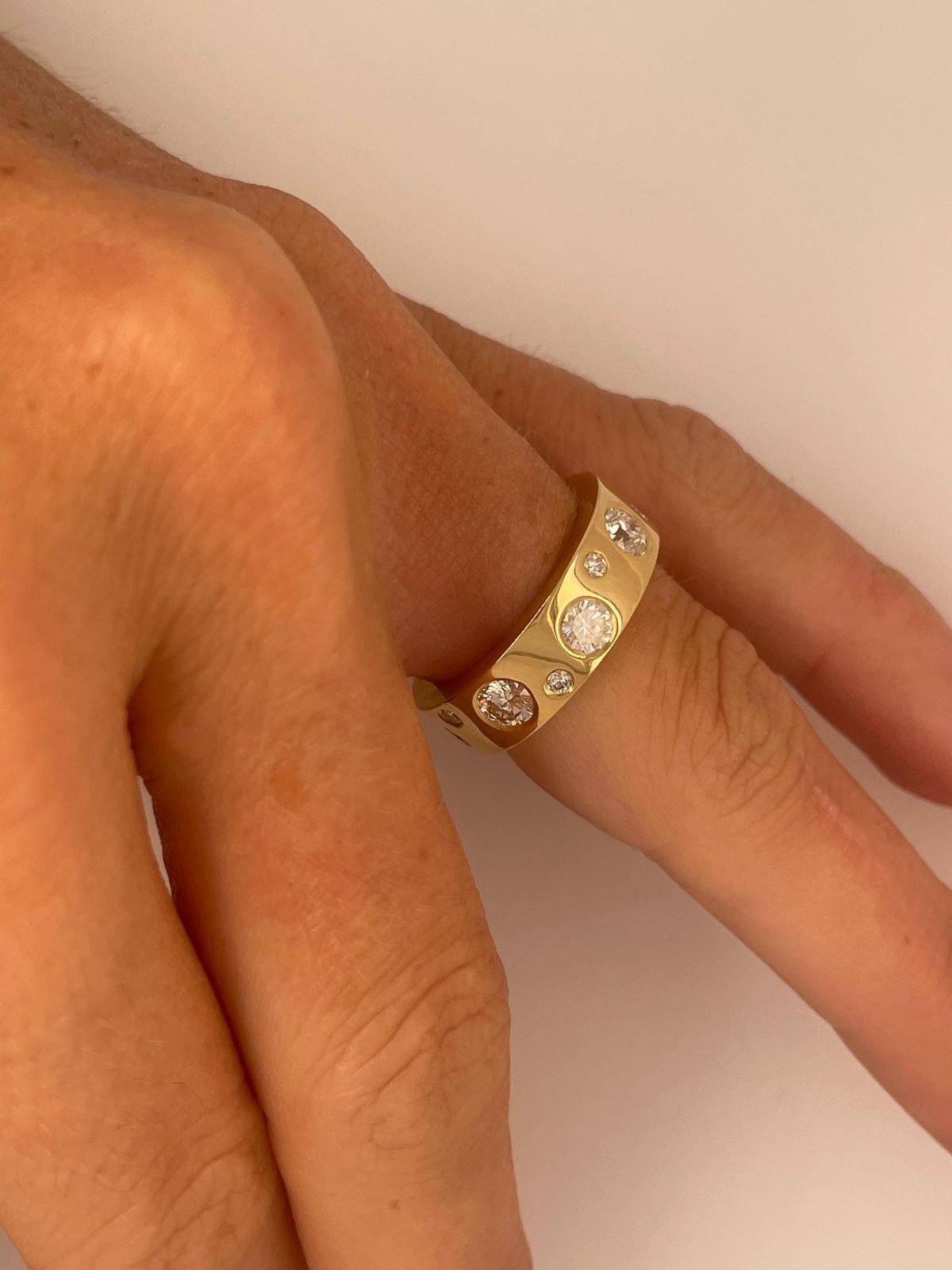 For Sale:  1.70ct Polka Dot Diamond band in 18k yellow gold /rose or white Fully set  14