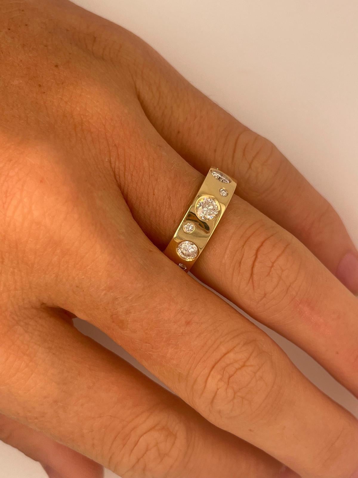 For Sale:  1.70ct Polka Dot Diamond band in 18k yellow gold /rose or white Fully set  15