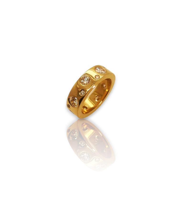 1.70ct Polka Dot Diamond band in 18k yellow gold /rose or white Fully set 2