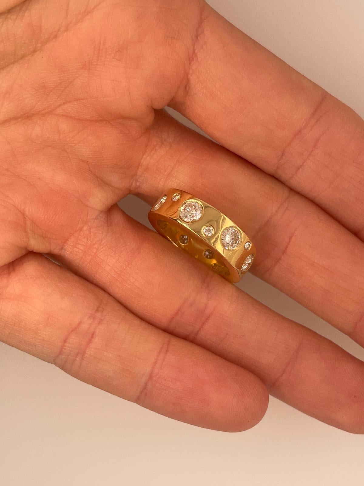 For Sale:  1.70ct Polka Dot Diamond band in 18k yellow gold /rose or white Fully set  7