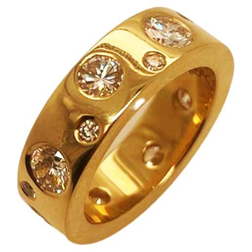 For Sale:  1.70ct Polka Dot Diamond band in 18k yellow gold /rose or white Fully set  2