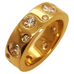 1.70ct Polka Dot Diamond band in 18k yellow gold /rose or white Fully set 