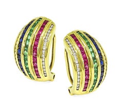 1,70ct Edelstein 0,60ct Diamant 18k Gelbgold Ohrringe