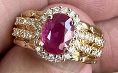 1.70ct Unheated Burma Ruby & Diamond Ring GIA Certificate - Gorgeous!