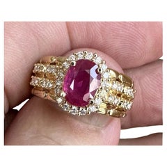 1.70ct Unheated Burma Ruby & Diamond Ring GIA Certificate - Gorgeous!