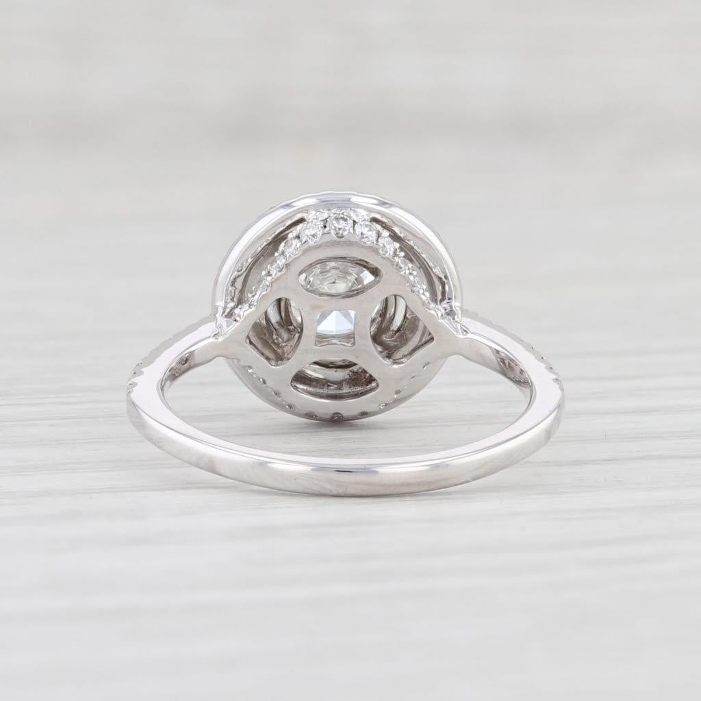 1,70 Karat Diamant Halo Verlobungsring 14k Weißgold GIA rund VS1 XXX Größe 6,5 Damen