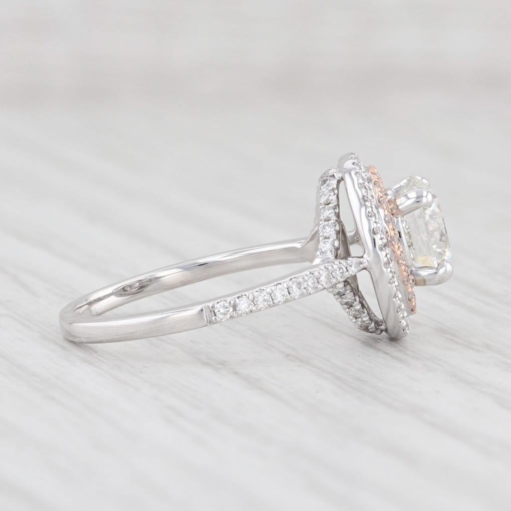 1,70 Karat Diamant Halo Verlobungsring 14k Weißgold GIA rund VS1 XXX Größe 6,5 1